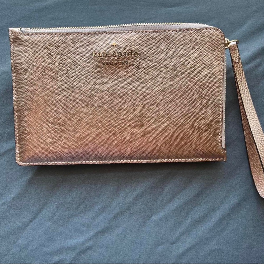 Kate Spade New York Rose Gold Wristlet Wallet w/ Card Pockets